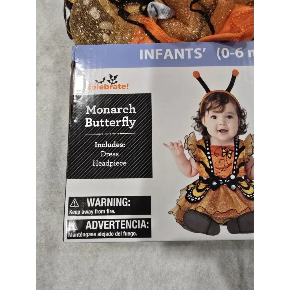 NEW! Monarch Butterfly Infant 0 - 6 Months Dress Up Halloween Costume